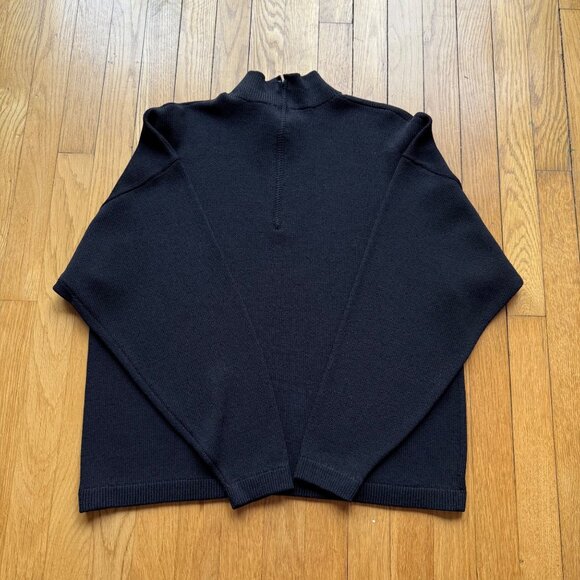 St. John Basics by Marie Gray Size L Black Knit Long Sleeve Mock Neck Sweater - Picture 11 of 12